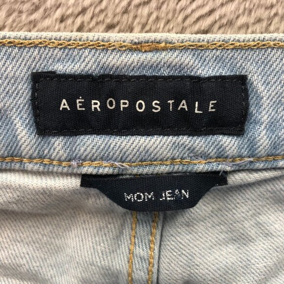 Aeropostale Womens Mom Jeans 16 Regular Blue Light Wash Denim Casual Stretch - Picture 9 of 14